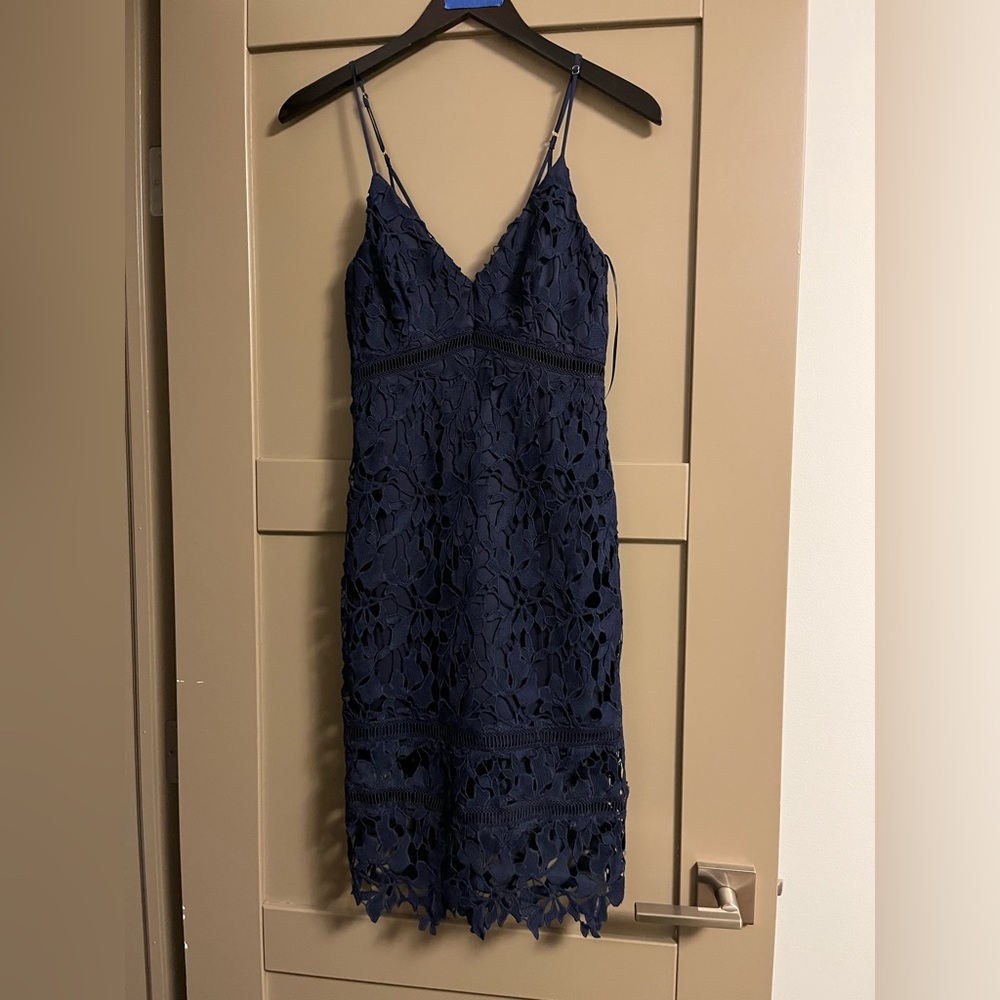 Astr Midnight Blue Lace Dress - Picture 2 of 9